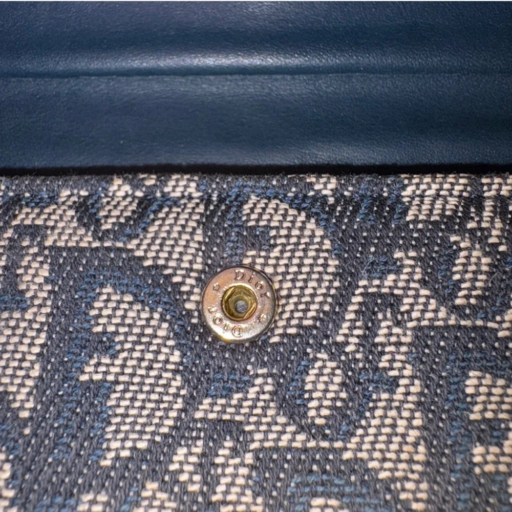 Christian Dior — Lotus Trifold Saddle Wallet in blue Dior Oblique jacquard✨ #519